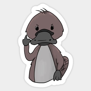 Grumpy Platypus Holding Middle finger funny gift Sticker